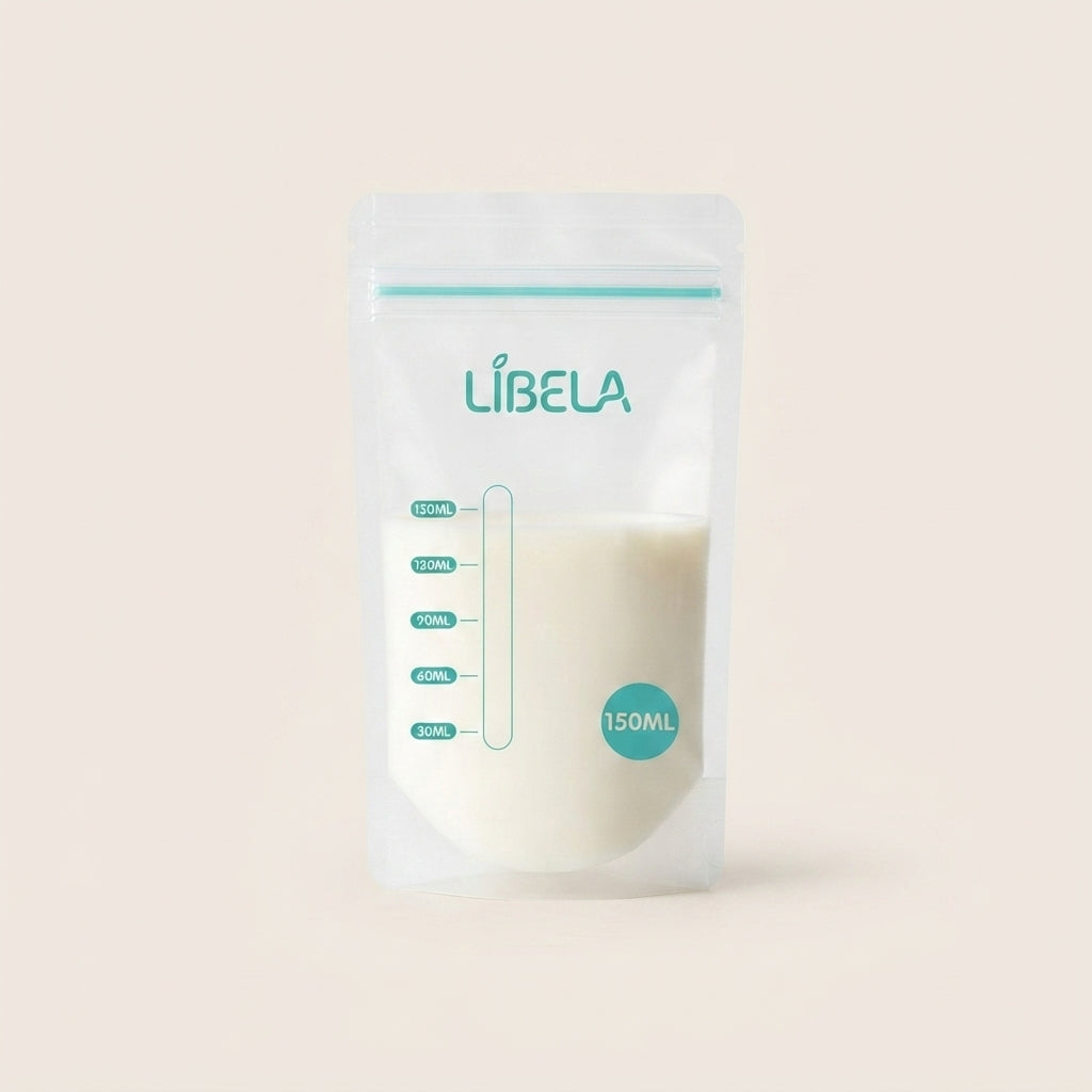 LIBELA - Lot de 100 Sachets de Conservation pour Lait Maternel | Double Fermeture Hermétique Anti-Fuite, Sans BPA, Gradués & Autoportants